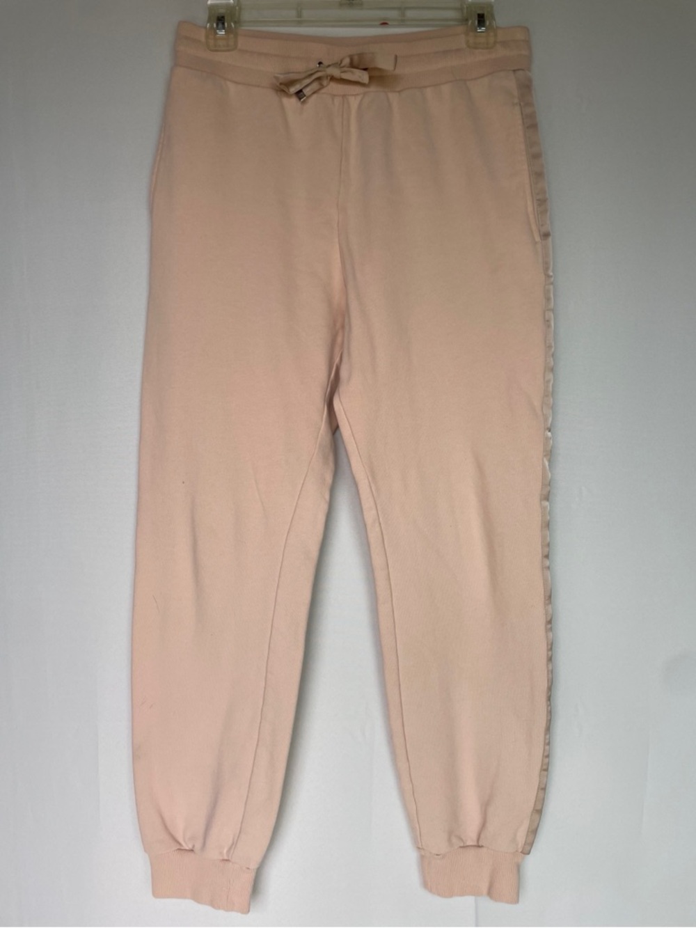 Jonathan Simkhai nude/peach high rise side stripe cotton joggers size S small